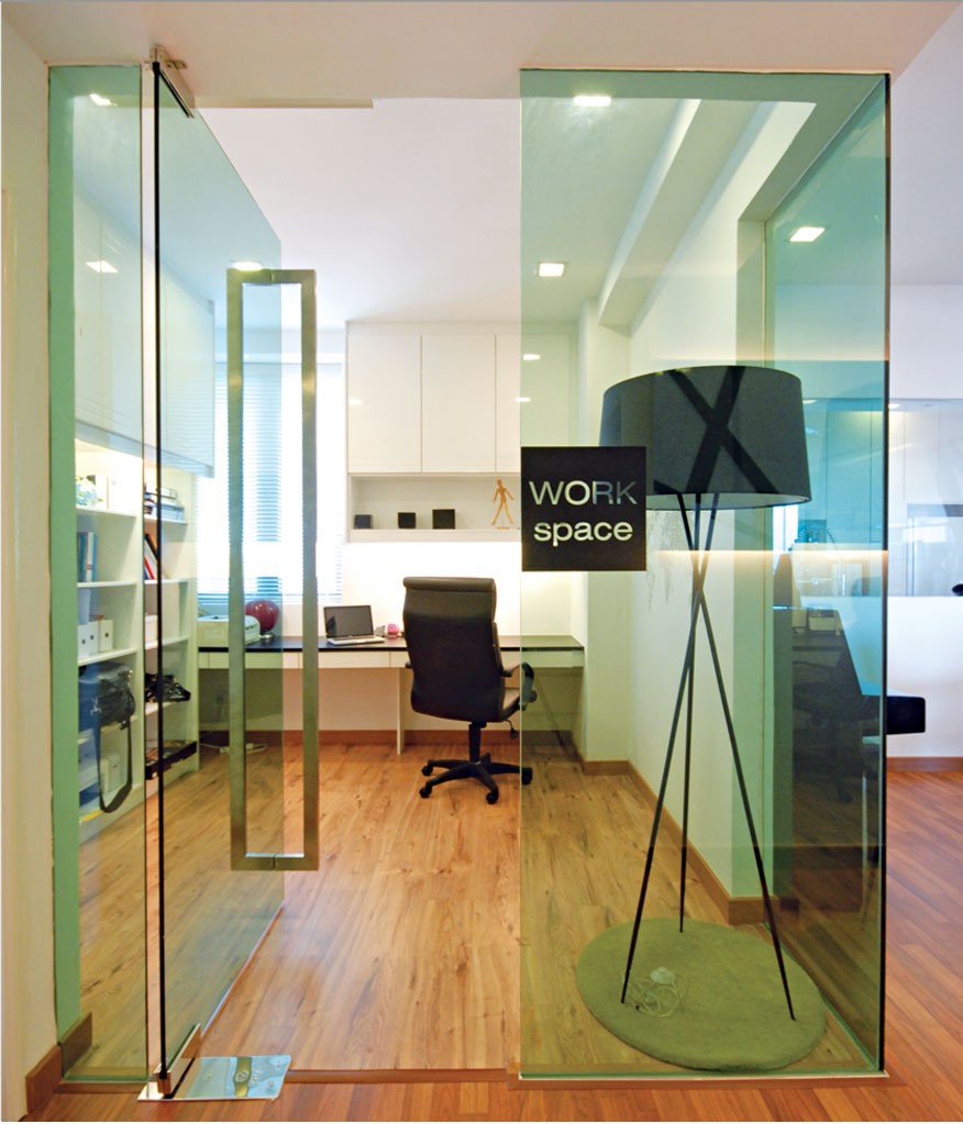 Swinging Modern Contemporary Glass Double Interior Doors