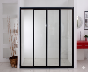 Black Framed Shower Screen