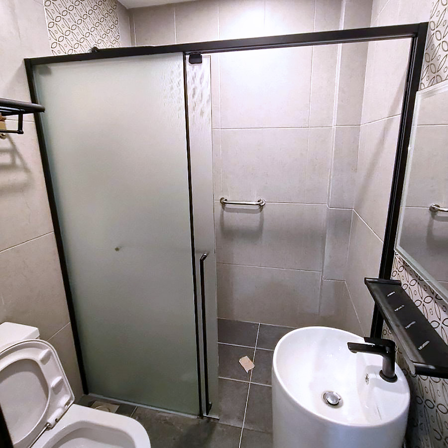 Slim Frame Shower Screen, Black Shower Screen
